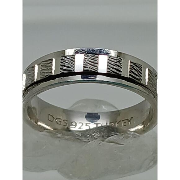 Vintage DGS Sterling Silver Diamond-cut Spinner Ring Size 6 - Picture 2 of 3